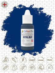 Colorant alimentar pe bază de ulei Sugarflair Colourflex, albastru regal, colorant alimentar lichid foarte concentrat, colorant alimentar pentru cremă de unt, ciocolată, aluat, fondant, glazură și multe altele - 15 ml