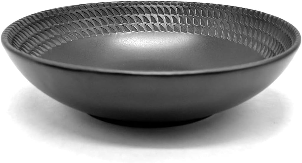 ECHTWERK 30-Teiliges Vintage Kombiservice "Blackstyle" Modern-Design, Für 6 Personen, Geschirrset Aus Steingut Mit 6 X Speiseteller, 6 X Beilagenteller, 6 X Schüssel, 6 X Teetassen, 6 X Suppenteller Seturi vesela masa Naty Shop