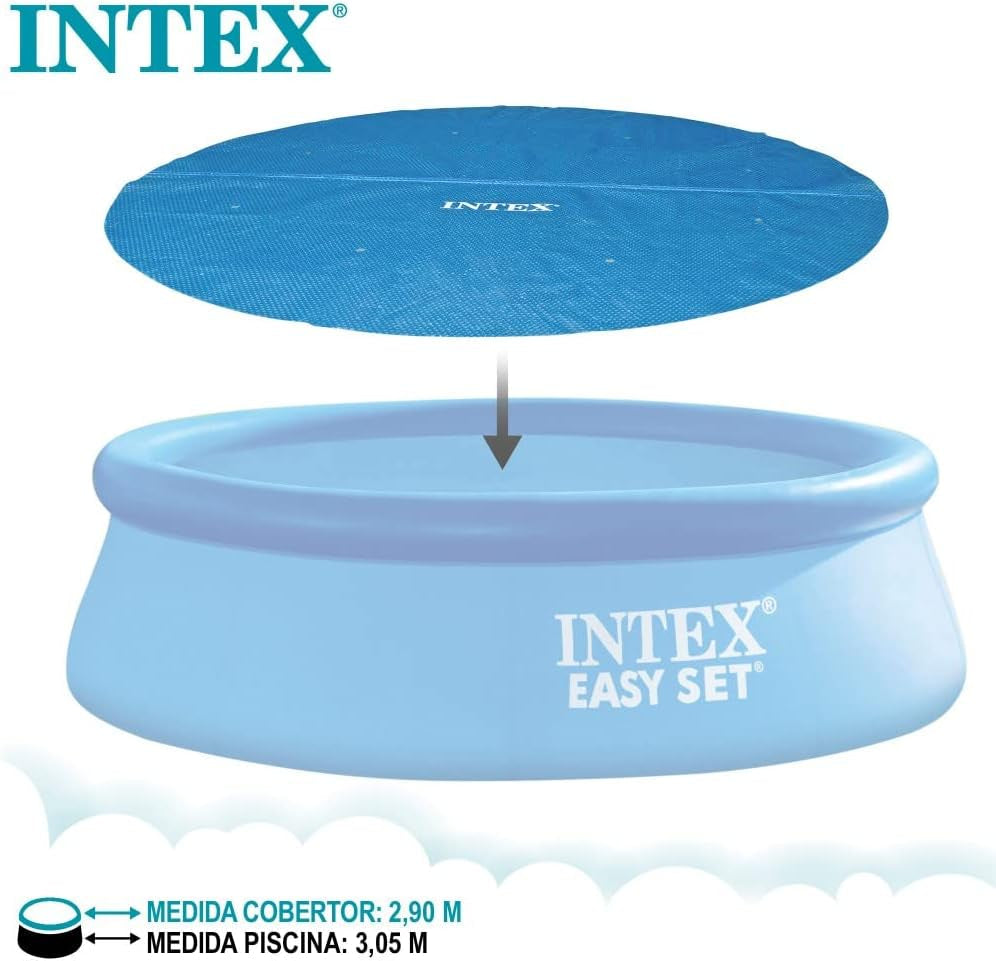 Prelată solară Intex pentru piscine Easy și Frame, lățime 305 cm, grosime 120 microni, dimensiune fabricată: aprox. 290 cm, 28011 Albastru