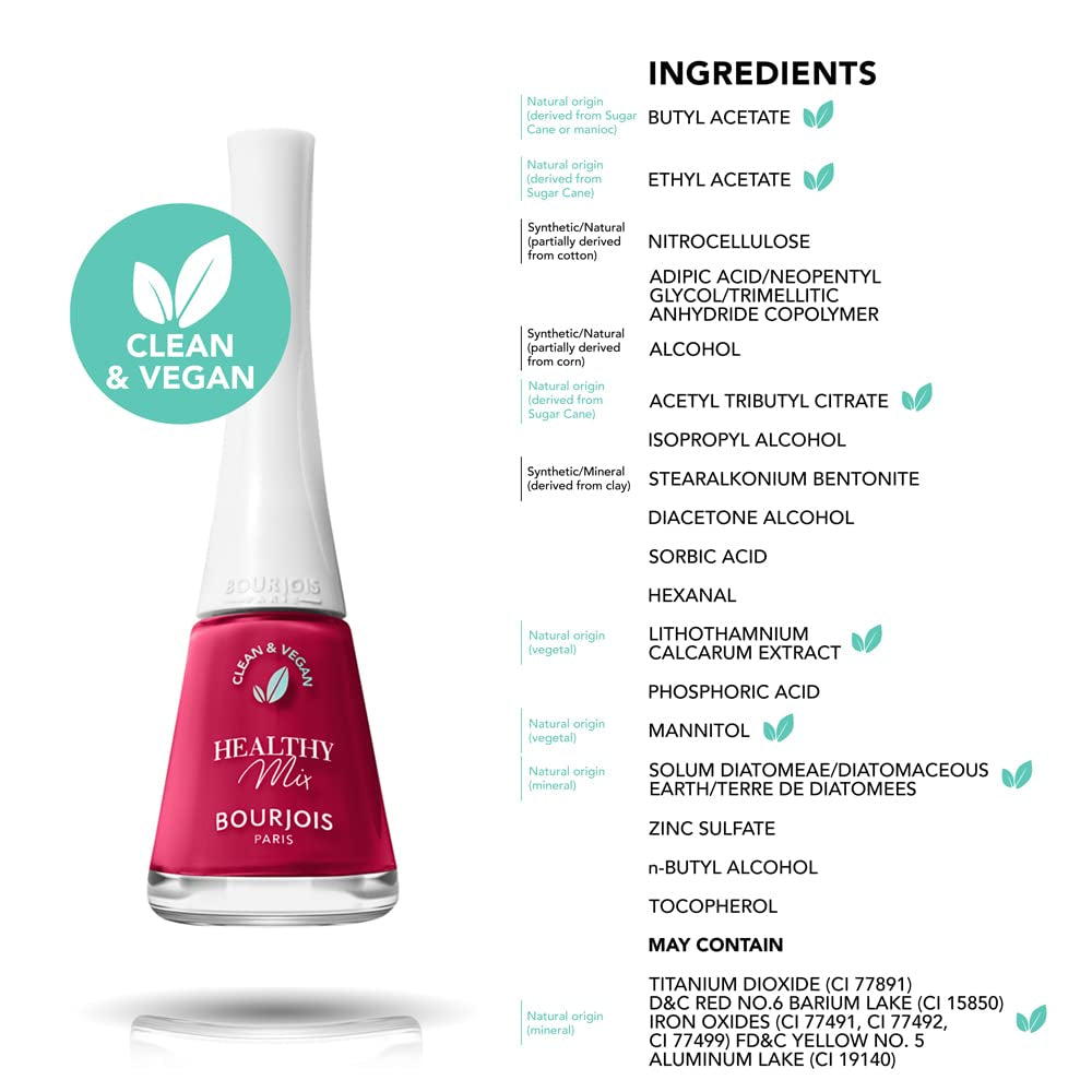 Bourjois - Körömlakk Healthy Mix Clean – 300 GRENAT'DDICTIVE