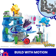 MEGA Pokémon Action Figure-Bauspilzeug, Wasserabenteuer mit 319 Teilen und beweglichem Schiggy, Enton und Finneon, für Kinder, HXF79