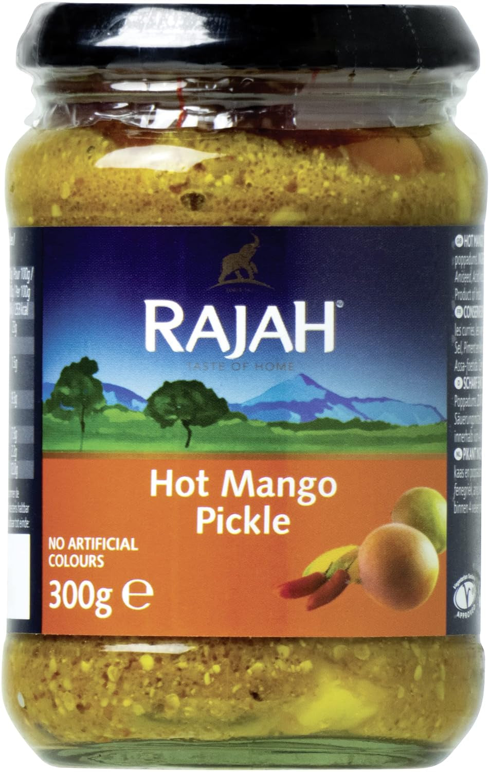 Rajah Mild Lime Pickle – Enyhe limelegte Limetten – Ideális als Begleitung zu Curry, Fleisch, Käse, Poppadums & Vorspeisen – 1 x 300 g