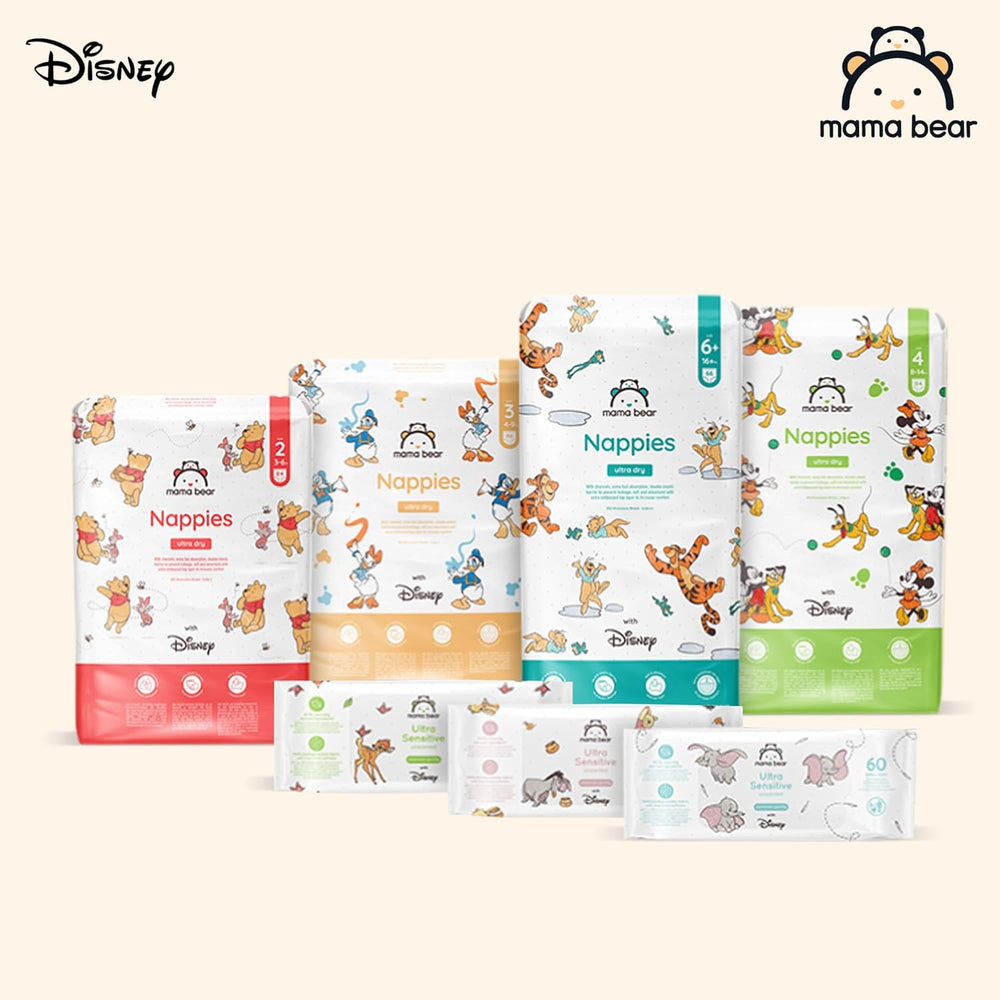 Amazon márka: Mama Bear Disney Ultra Dry pelenkák, 3-as méret (4-9 kg) - Havi doboz, fehér, 172 darab (2 86 darabos csomag)