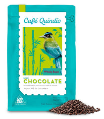 Cafe Quindio Specialty Coffee - boabe de cafea 100% Arabica, Columbia - cu note naturale de aromă de ciocolată cu lapte (250g) - ideală pentru cafea filtrată, aparate portafilter sau aparate de cafea complet automate