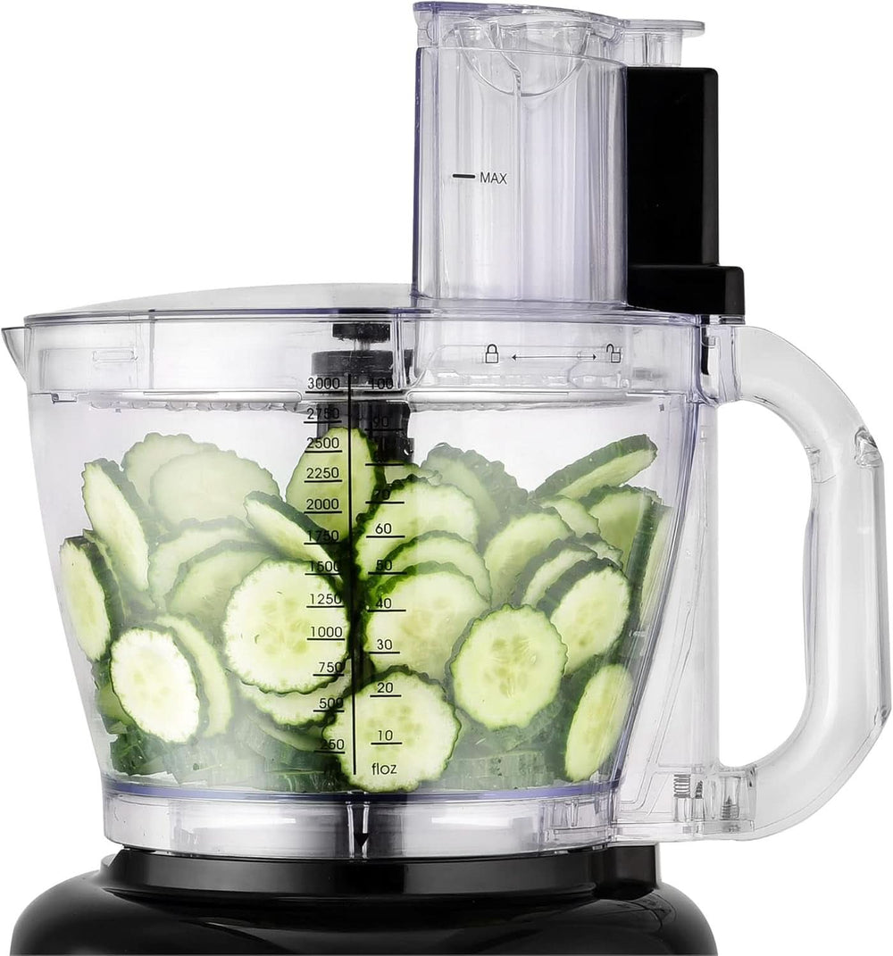 Gyerünk! 8-in-1 Küchenmaschine, 3-L-Schüssel, 1,75-L-Mixbehälter, 2 Geschwindigkeitsstufen, Turbo-Funktion, 1000 W, Schwarz/Silberfarben, VG HA 3001 Mother and Child Naty Shop