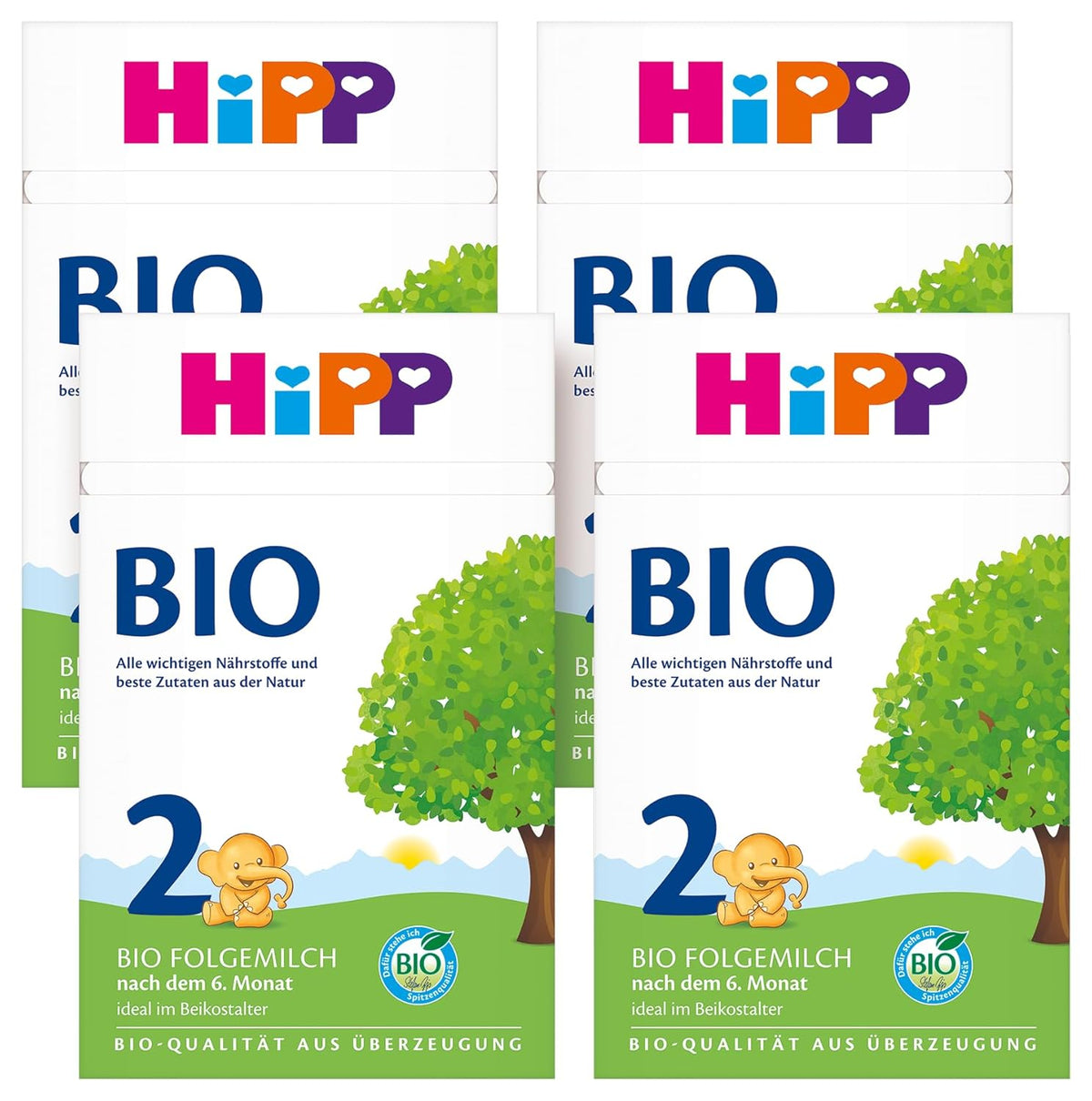 HiPP 2 Organic anyatej (4 x 600g), 6 hónap után, Omega-3-mal (DHA, ALA), kalciummal és könnyen elkészíthető biokeményítővel, a legjobb bio minőségben