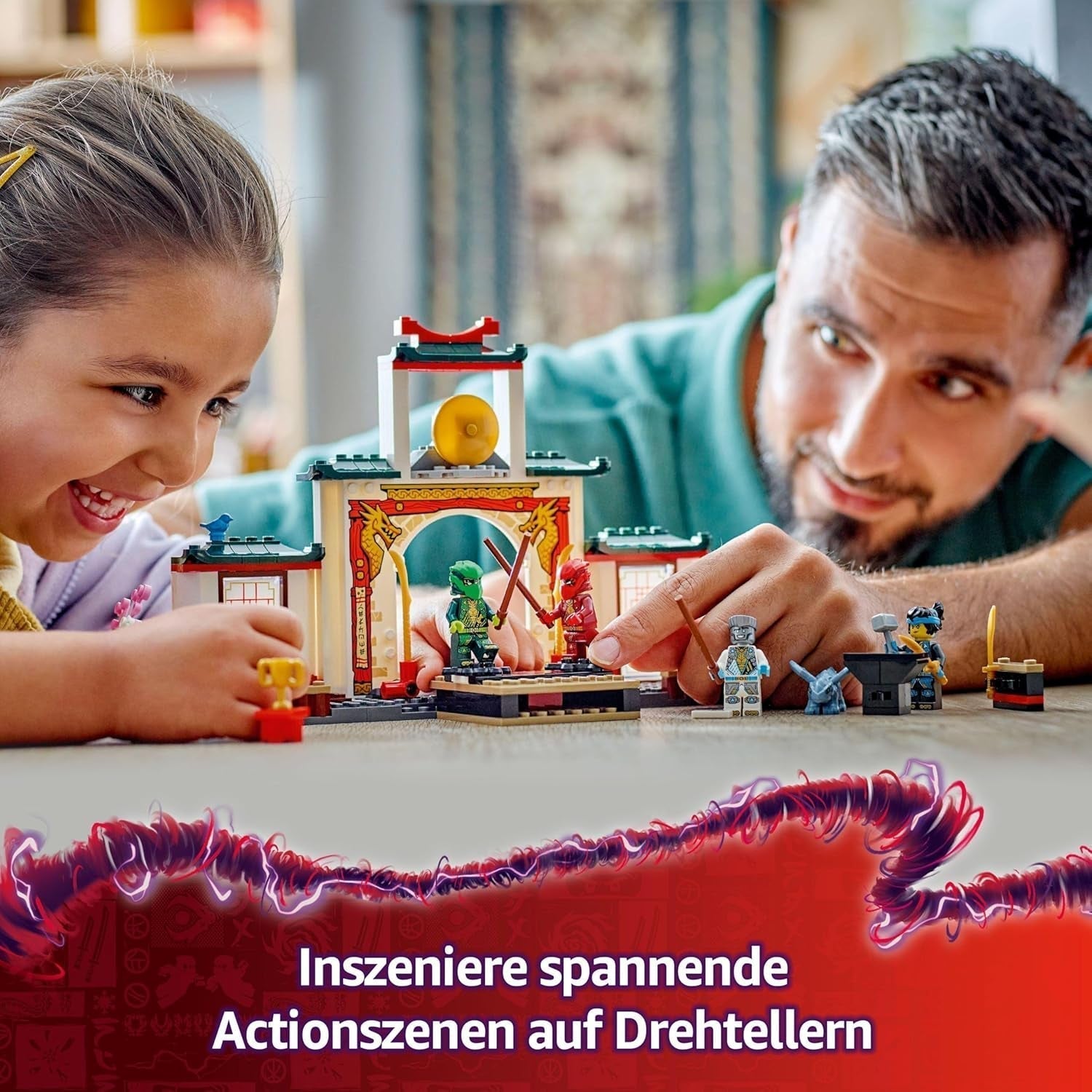 LEGO NINJAGO Spinjitzu Ninja templom - Játékkészlet 4 minifigurával és 1 sárkányfigurával - Építőkészlet - Karácsonyi vagy születésnapi ajándék fiúknak és lányoknak 4 éves kortól 71831 Építőkészletek Besuche den LEGO-Store