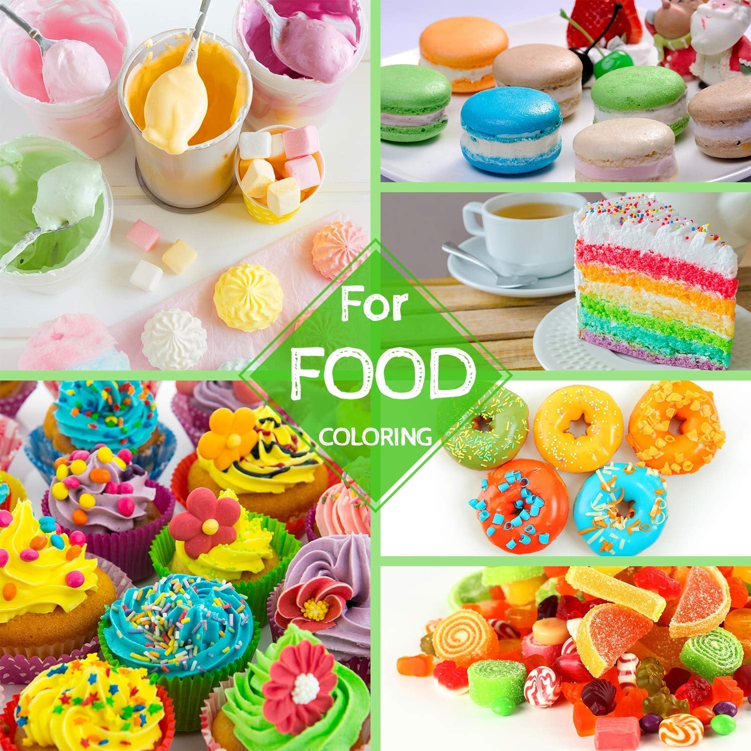 Colorant alimentar - Set de 15 coloranți alimentari lichizi pentru copt torturi, fursecuri, macaroane - Colorant alimentar foarte concentrat pentru decorarea torturilor, slime DIY, colorare pentru artizanat - 6 ml fiecare