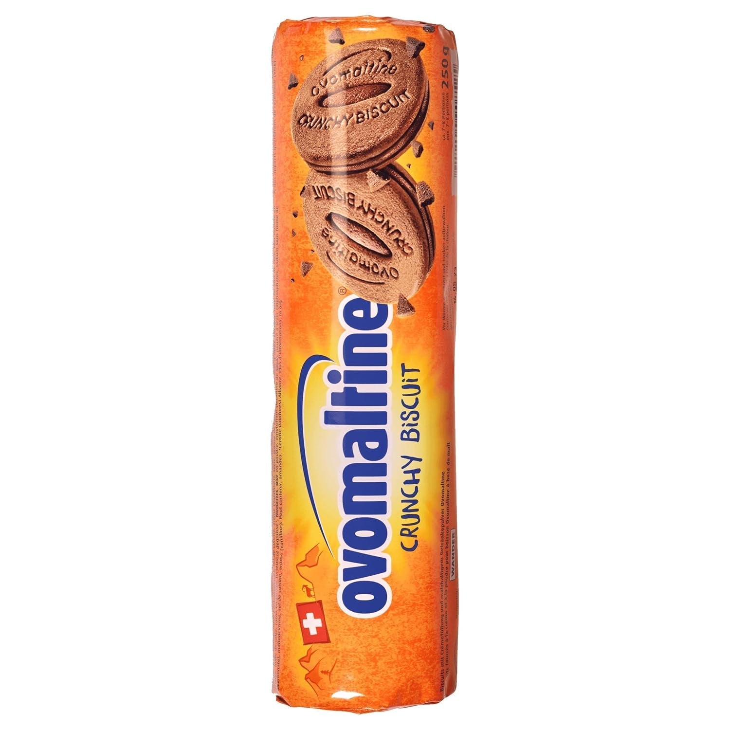 Biscuiți crocanți Ovomaltine cu ciocolată - Biscuiți crocanți cu cremă Ovomaltine, preparați din cea mai fină pudră de cacao, sustenabil (1 x 250g)