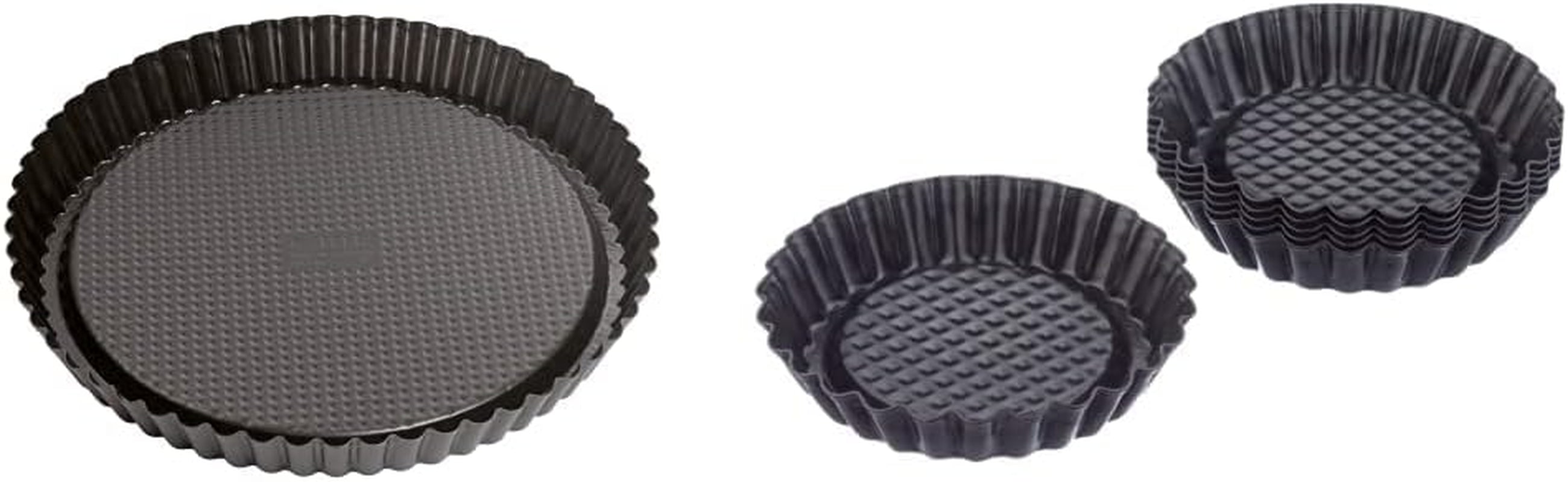 EREDETI KAISER Classic Obstbodenform 28 cm, Obstkuchenform, Gleichmäßige Bräunung & Classic Mini Torteletts 6 Stück, Tartelette Förmchen 10 cm, Tarteform Klein, Tortelettförmchen Antihaftbeschichte Sütőformák és tálcák Naty Shop