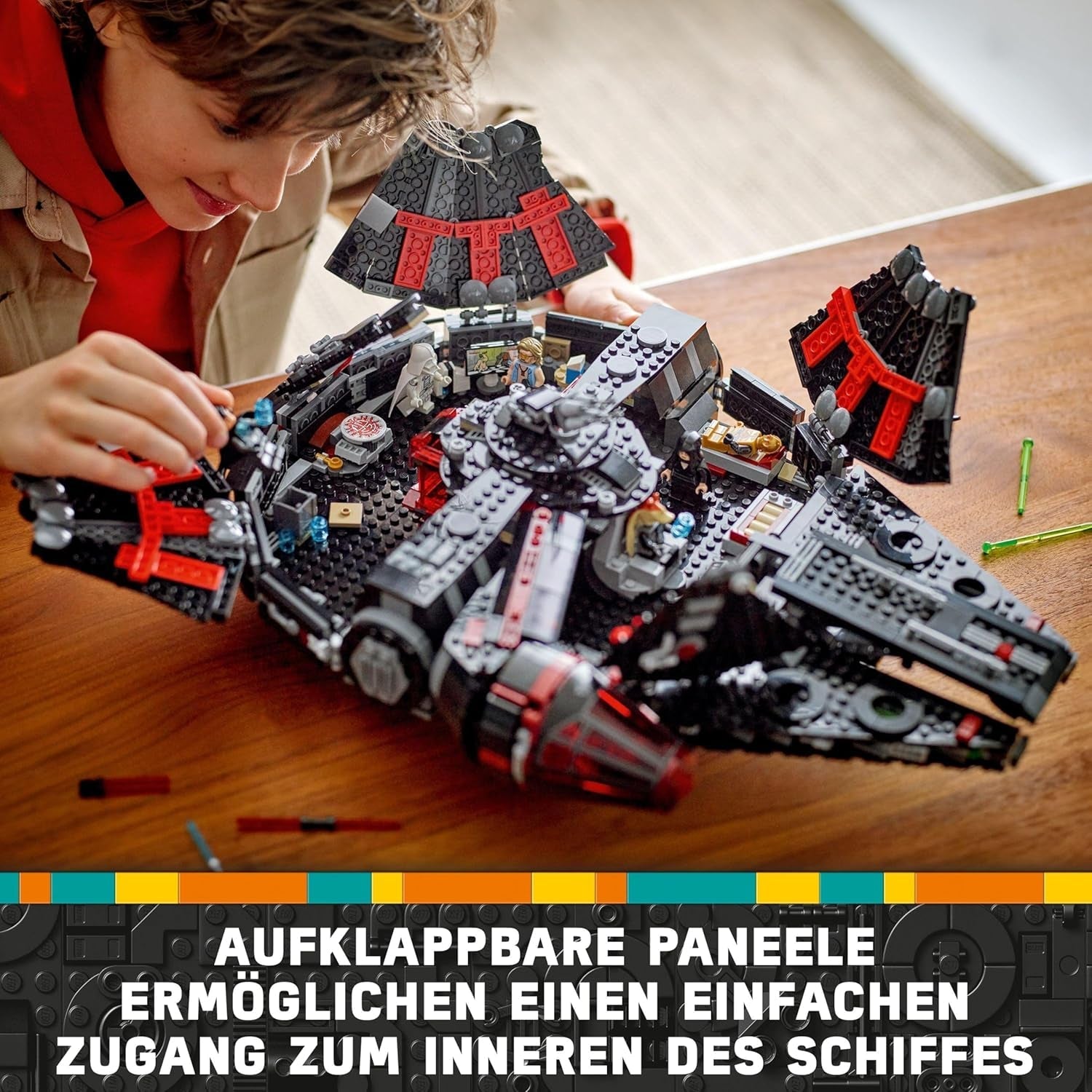 LEGO Star Wars Dark Millenium Falcon, Csillaghajó készlet, Építőjáték gyerekeknek, Születésnapi ajándék fiúknak, lányoknak és rajongóknak, Kalandjáték 75389 Építőkészletek Besuche den LEGO-Store