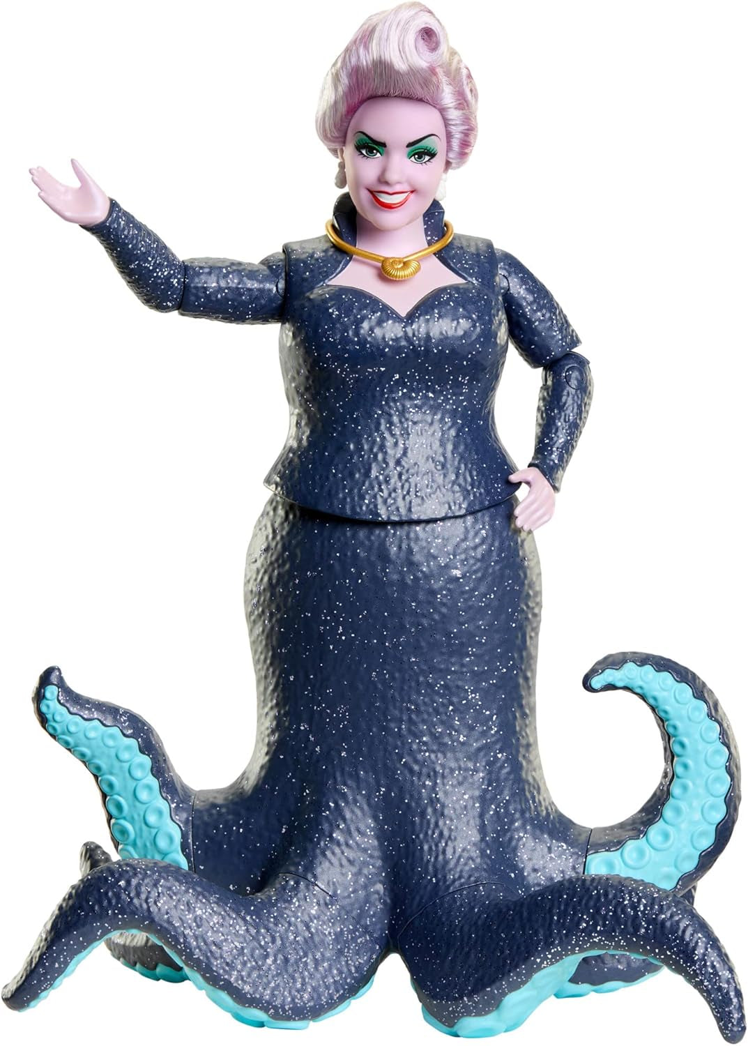 Mattel DISNEY Ariel, sellő - Ursula csápokkal, levehető nyaklánccal és levendula frizurával a végtelen fodrászat kedvéért, 3 éves és annál idősebb gyermekek számára, HLX12 Naty Shop Dolls