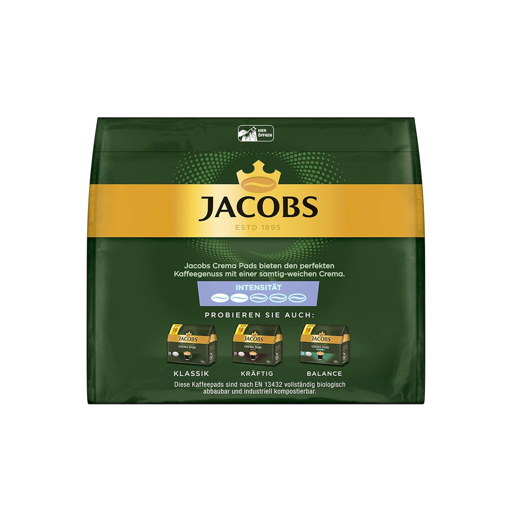 Jacobs Pads Crema Mild, Senseo kompatible Pads, 5 x 18 Getränke, 90 Kaffeepads