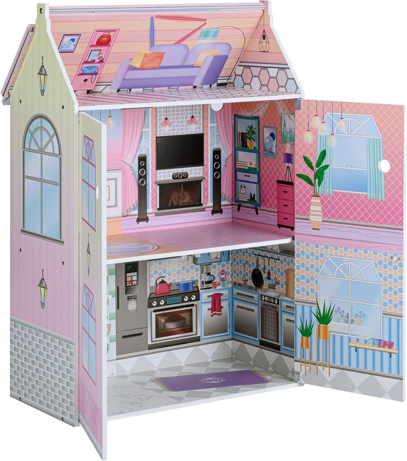 Olivias Little World Glasshouse Kids 12" babaház és 10 babatartozék 3,5" Multi Td-12518D babaházak Naty Shop