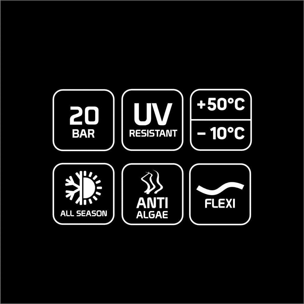 Furtun de grădină Cellfast QUATTRO, durabil, ușor, cu 4 straturi, rezistent la UV, furtun din fire, împletitură încrucișată, 20 bar, 1/2" 15m, 10-064