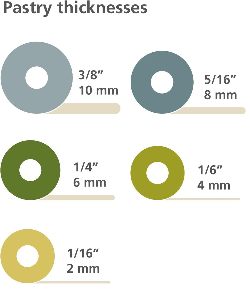 Joseph Joseph Duo Nudelholz és Einstellbare Teigdicke, Back- und Teigroller, Buchenholz, Mehrfarbig, Opal