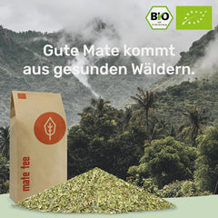 Ceai Mate Bio 1 kg Frunze de mate pure, proaspete și verzi, ecologice și uscate la aer Yerba Mate organic controlat, certificat și ambalat în Germania