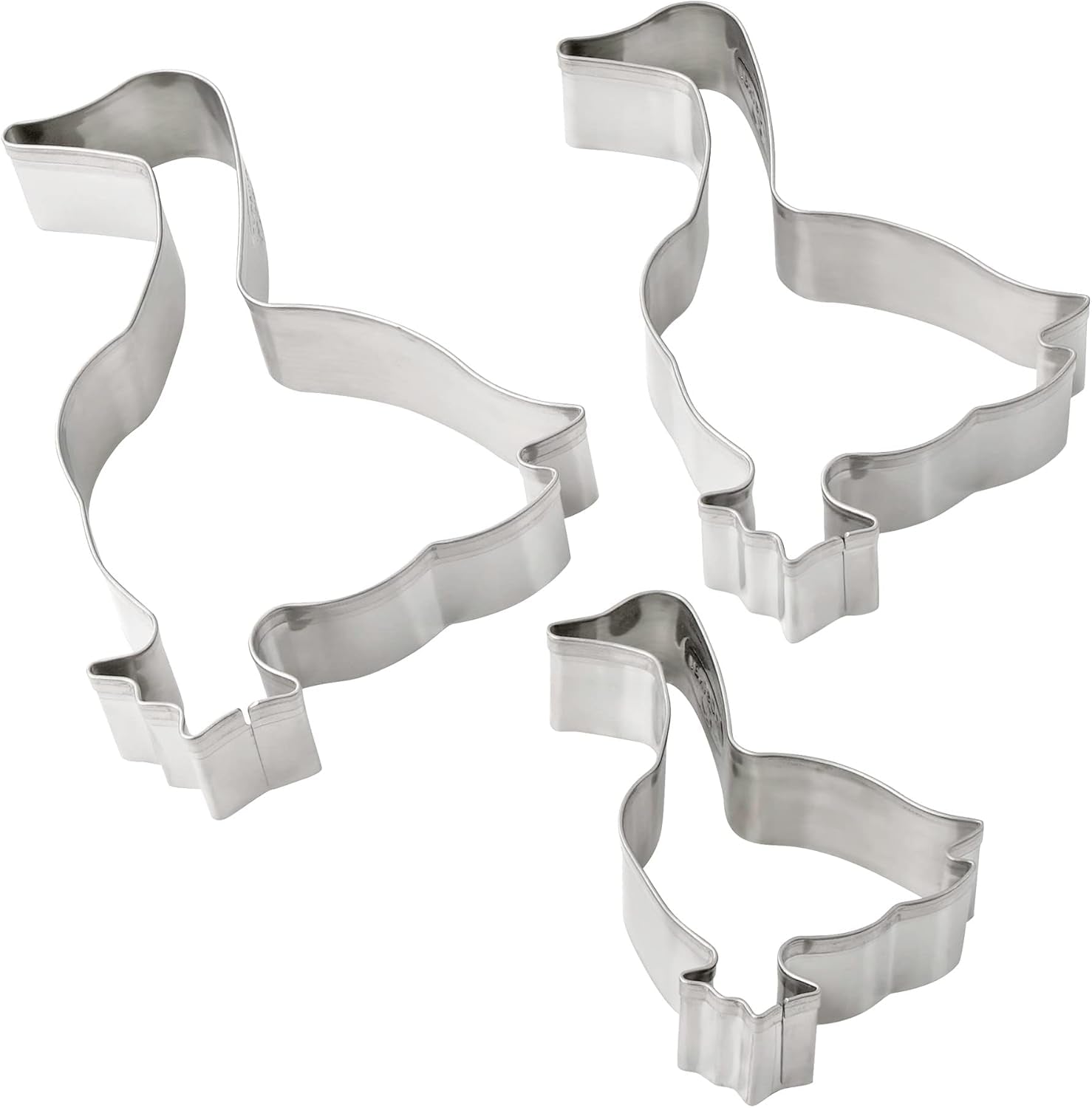 Set de 3 forme de biscuiți Dr. Oetker, model gâscă – Forme de biscuiți, White Christmas Baking – Forme de biscuiți din oțel inoxidabil pentru Crăciun