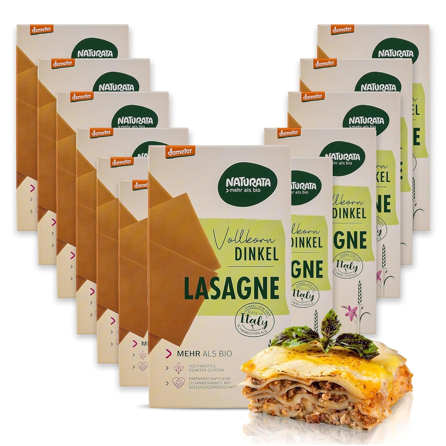 Bio egész tönköly lasagna lapok, 250g | Demeter varázslat a Sváb-Alpokból | Finom dióíz lasagnához és rakott ételekhez