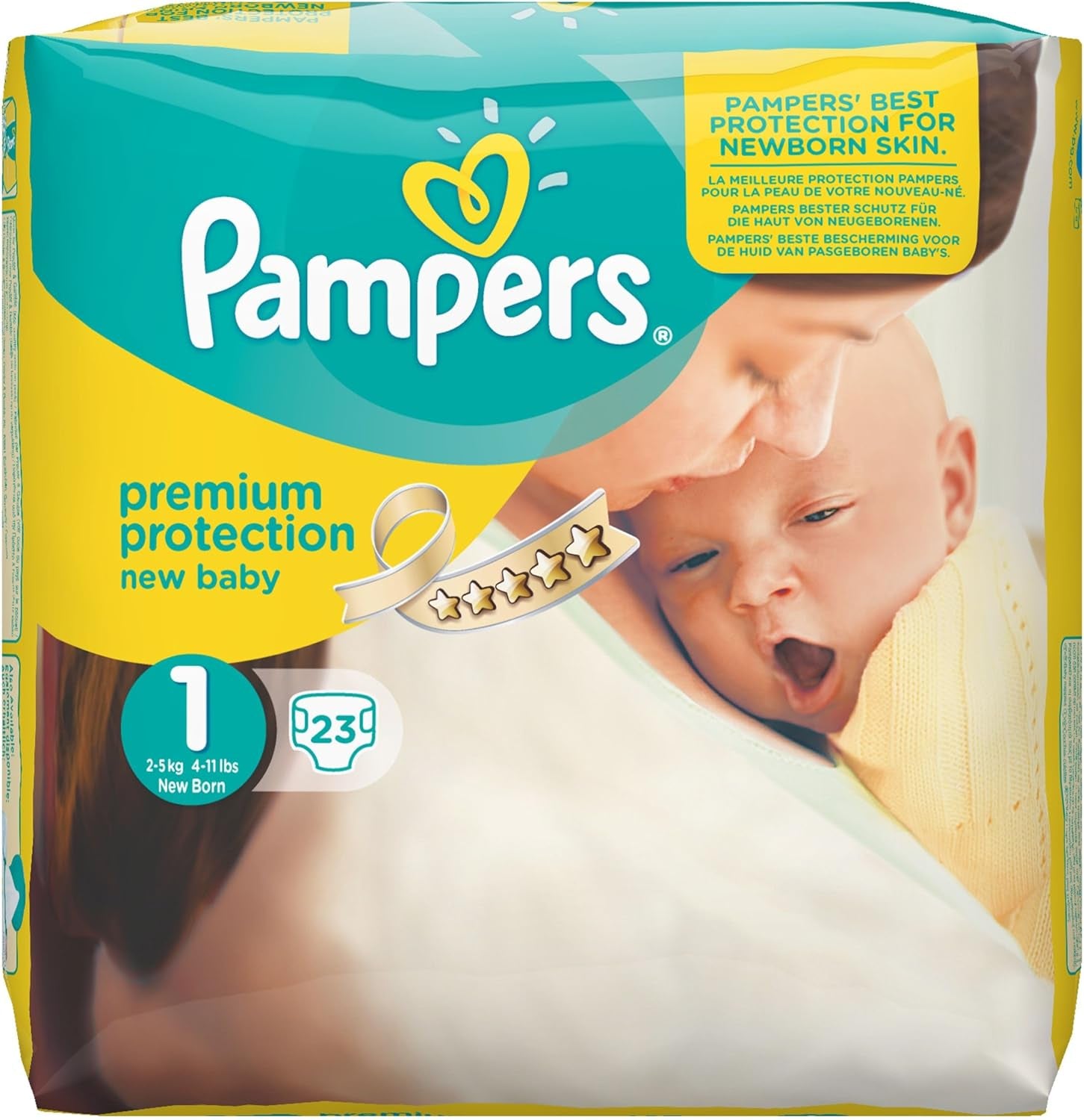 Pampers New Baby 1-es méret Újszülött 2-5 kg-os szállítócsomag, 4 db (4 x 23 db)