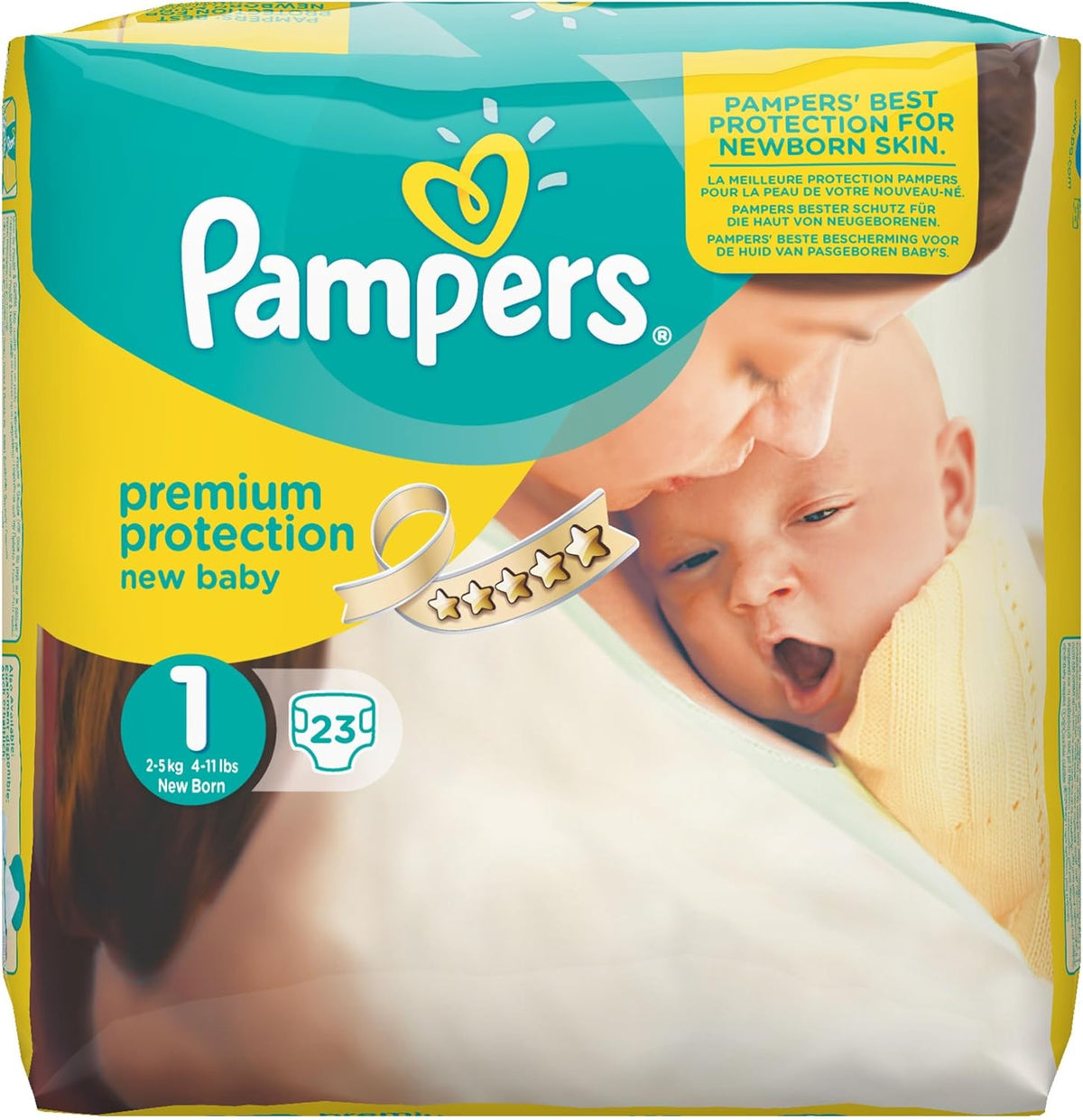 Pampers New Baby 1-es méret Újszülött 2-5 kg-os szállítócsomag, 4 db (4 x 23 db)