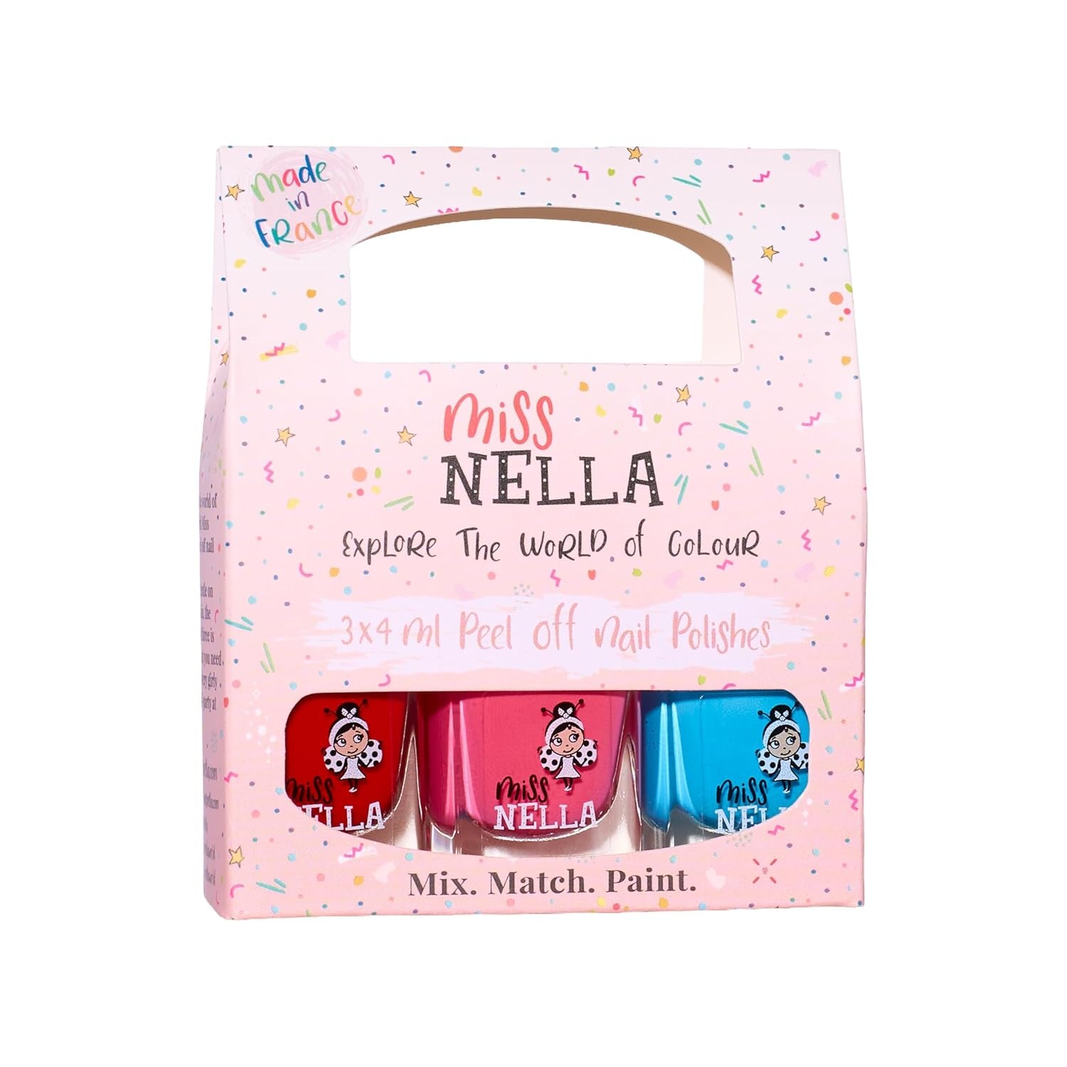 Miss Nella Magic Collection 4 részes csillogó körömlakk szett: rózsaszín, piros, arany és kék, speciális gyerekeknek kivehető körömlakk, nem mérgező, vízbázisú, szagtalan