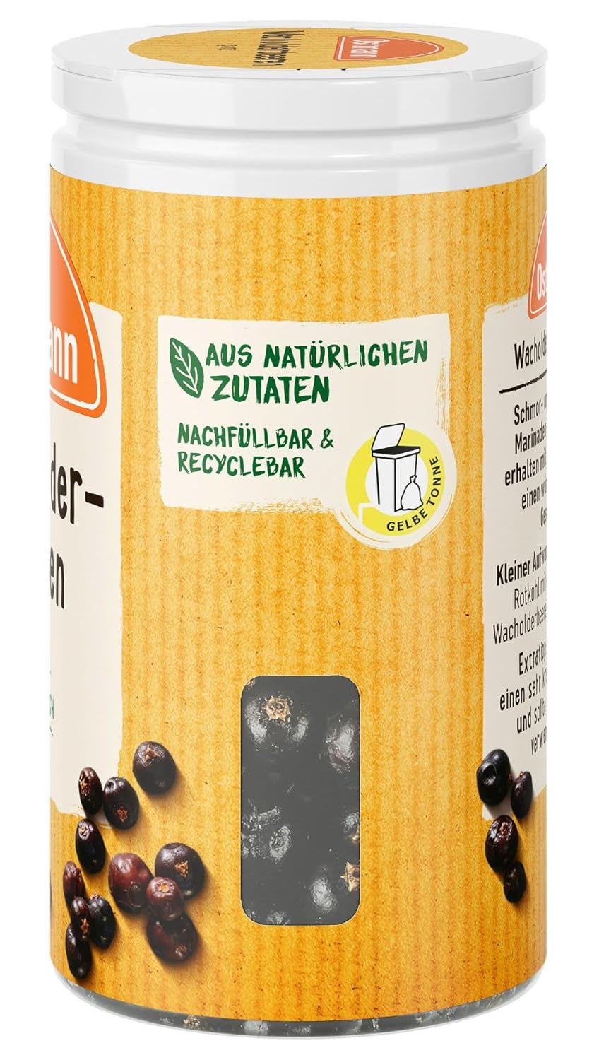 Ostmann Gewürze - Wacholderbeeren ganz | Ideális savanyú- és vadételek fűszerezésére 20 g Der Streudose-ban