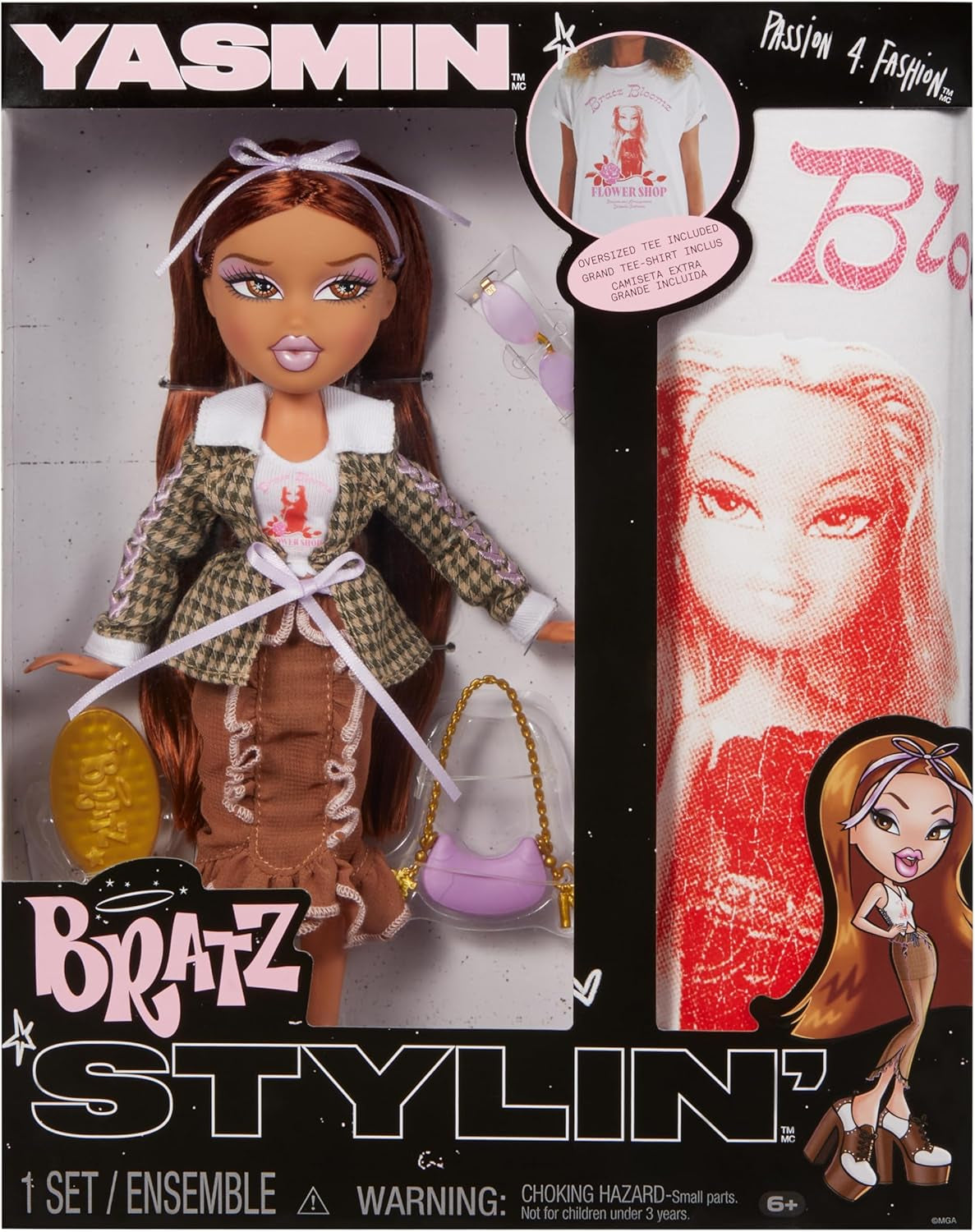 Bratz Stylin' Jade - Modepuppe mit T-Shirt um Gestalten für Dich, beleértve a kiegészítőket, Niedliches Spielzeug für Mädchen