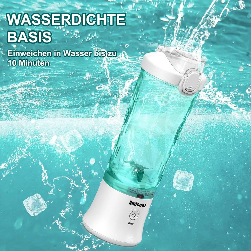 Mixer Smoothie Maker to Go, Mini Standmixer Tragbar Mit 6-Klingen Edelstahl, Enstafter Mit Reisedeckel, USB hordozható turmixgép Elektrisch 600 ml-es palack, Mixer Shaker Slushy Maker Wasserdichter Bucatarie Naty Shop