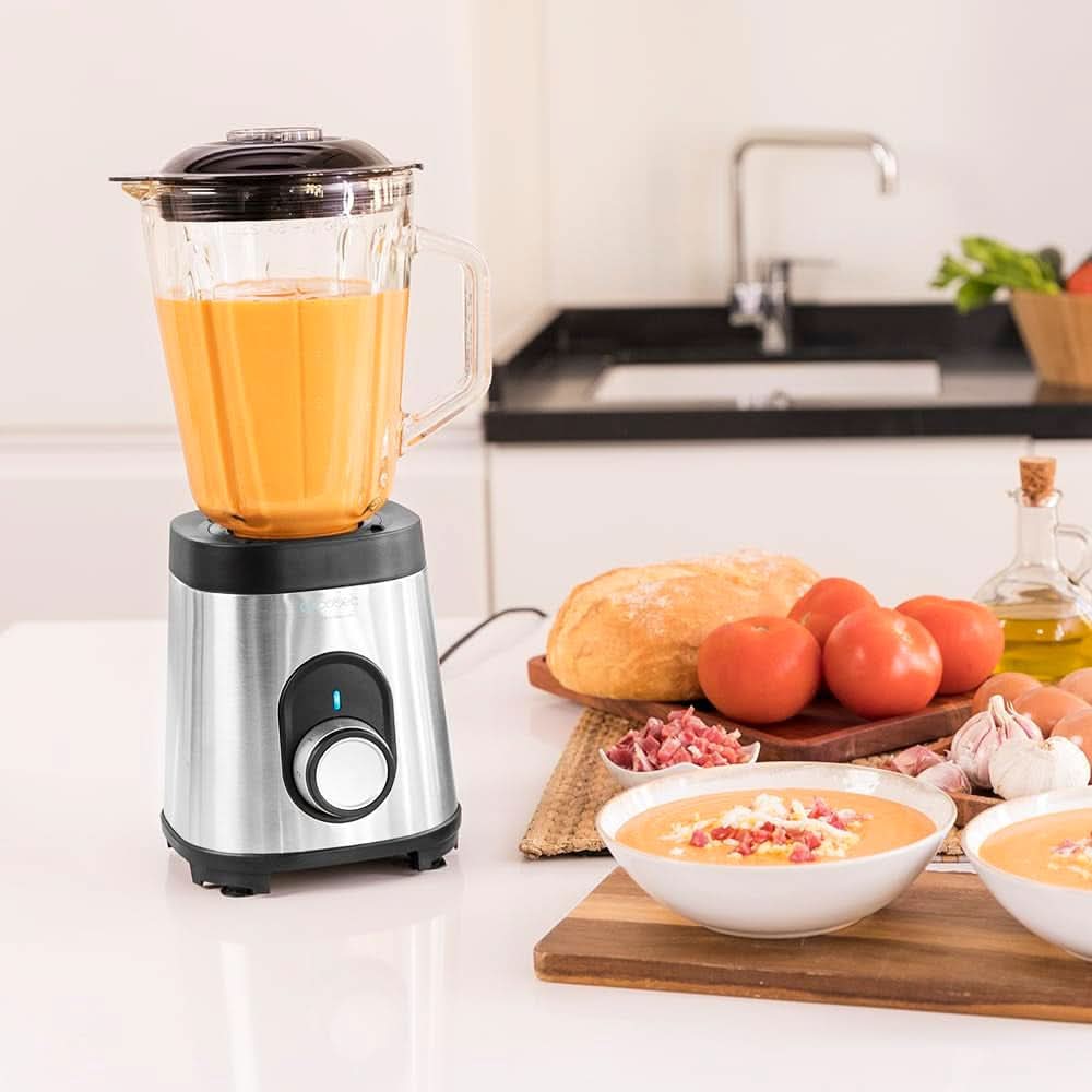 Cecotec Mixer Glas Power Schwarz Titan 1000 INOX. 1000 W, Edelstahlgehäuse, 6-Blatt-Blatt Mit Schwarzer Titanbeschichtung, 1,5-L-Glaskrug, 5 Geschwindigkeiten [Energieeffizienzklasse a +] Bucatarie Naty Shop