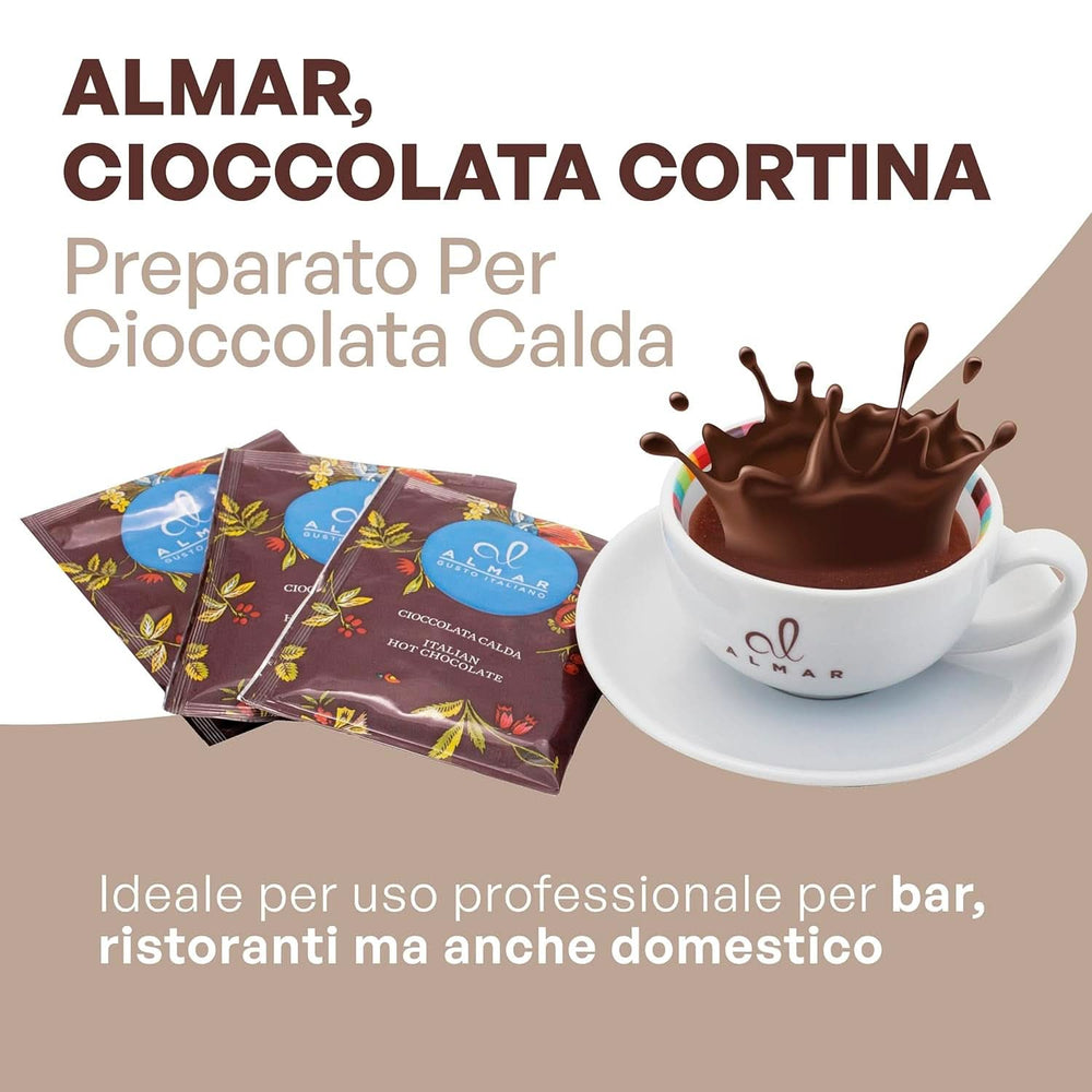 Olasz forró csokoládé Cortina CLASSIC ízű - (15 X 30 g) Egy adag, boríték, 450 g kakaó és forró csokoládé Naty Shop