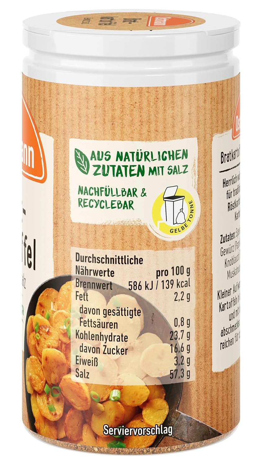 Ostmann Gewürze - Bratkartoffel Gewürzsalz | Pikant-salziges Gewürz für Kartoffelgerichte | 60 g Der Streudose-ban