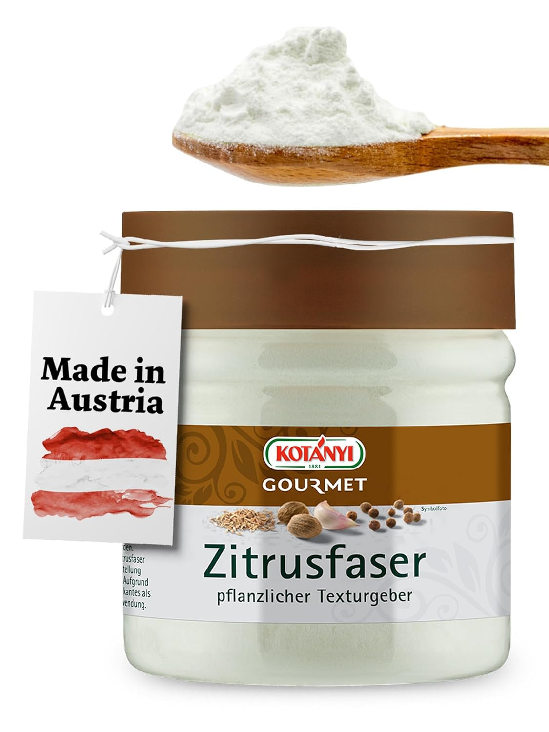 Kotányi Gourmet Zitrusfaser | pflanzlicher Texturgeber, Alternative zu Mehl und Stärke, kb. 120g, 400ml