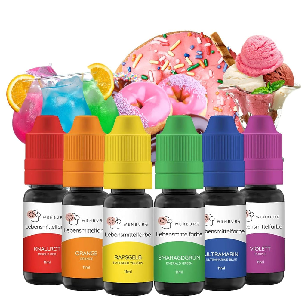 Colorant alimentar Wenburg, sclipici, 11 ml, concentrat, fabricat în UE, lichid. Pentru colorarea aluatului, băuturilor, aromelor, slime-ului - Colorant alimentar auriu cu sclipici - Colorant auriu pentru prăjituri - Sclipici auriu