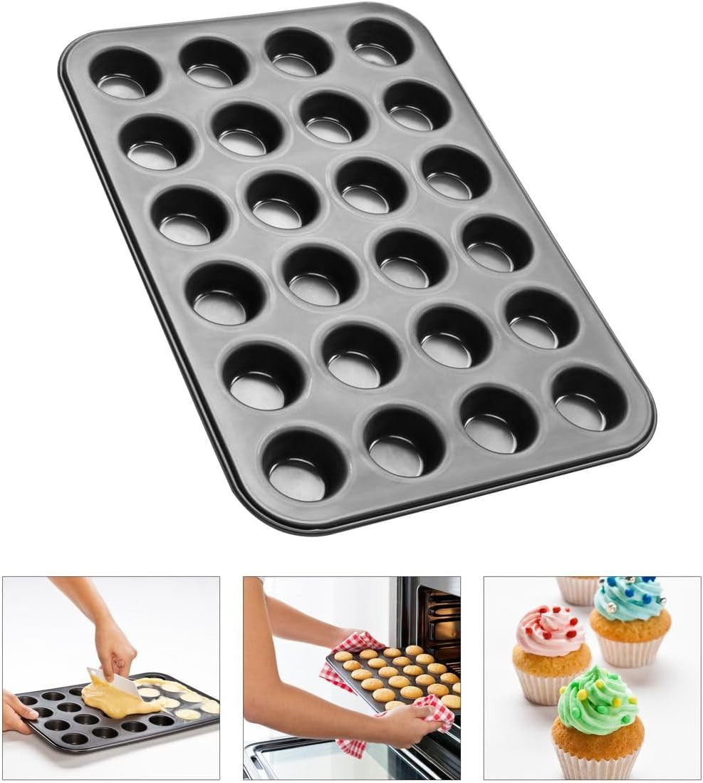 Zenker 6541 Black Metallic 24Er Mini-Muffinform – Antihaftbeschichte Für Perfekte Mini-Muffin, Ø 4,5 cm, ​​Made in Germany Formák és tepsi Naty Shop