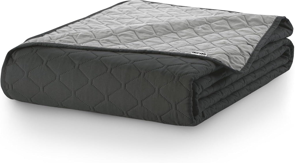 Decoking Cuvertură de pat 200 X 220 Cm Grafit Antracit Gri Argint Cuvertură de pat cu două fețe ușor de întreținut Axel Paturi si Cuverturi Besuche den DecoKing-Store