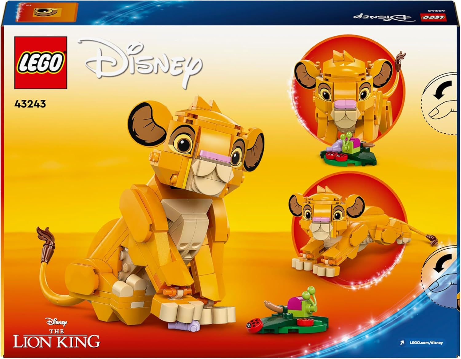 LEGO Ç€ Disney Simba, az oroszlánkirály kölyke, építőjáték gyerekeknek, fantasy játékkészlet az oroszlán figurájával, klassz ajándékötlet lányoknak és fiúknak 6 éves kortól, gyerekjáték 43243 Építőkészletek Beuche den LEGO-Store