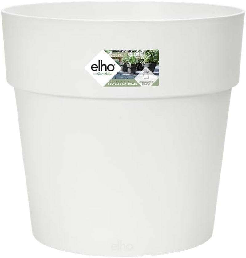 elho Vibia Straight Round 25 - Ghiveci de flori pentru exterior - Ø 24,3 x H 23,2 cm - Gri/Beton viu