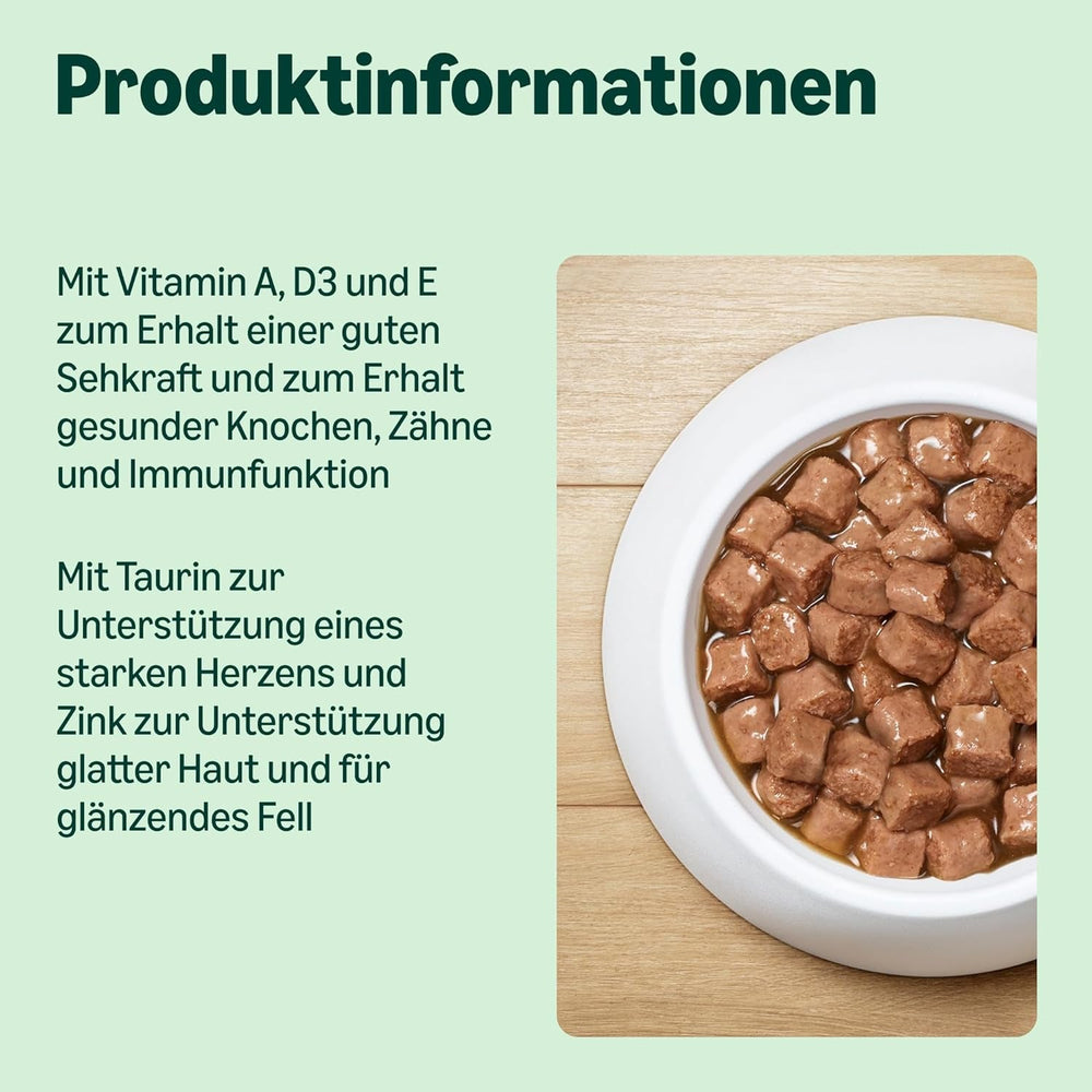 by Amazon Katzensfutter, nass, Dose, Stücke mit Geflügel in Sauce, 12 x 415 g