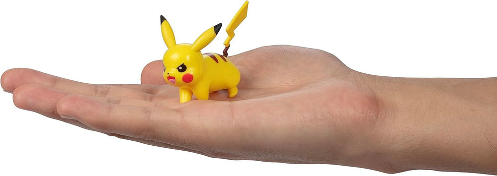 Pokémon-csata készen áll! 6 részes figurakészlet - 11,4 cm-es hamu és indító Pikachu, 5,1 cm-es Charmander, Rowlet, Piplup, Zorua - Hivatalos engedéllyel - Húsvéti ajándék gyerekeknek, fiúknak, lányoknak akciófigurák Naty Shop