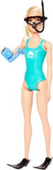 Barbie You Can Be Anything Serie, Meeresbiologin, 1x Puppe mit blonden Haaren, Badeanzug, Delphin, Accessoires, Geschenk für Kinder, Spielzeug ab 3 Jahre,HMH26