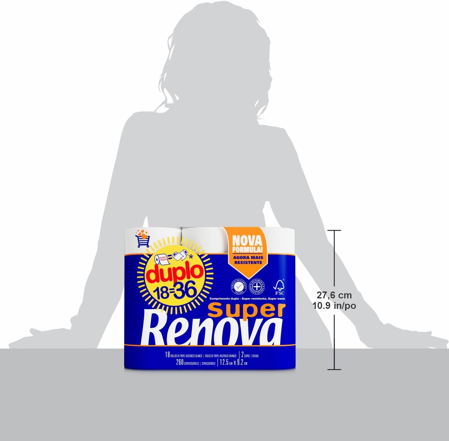 Hârtie sanitară dublă Renova, 18 role