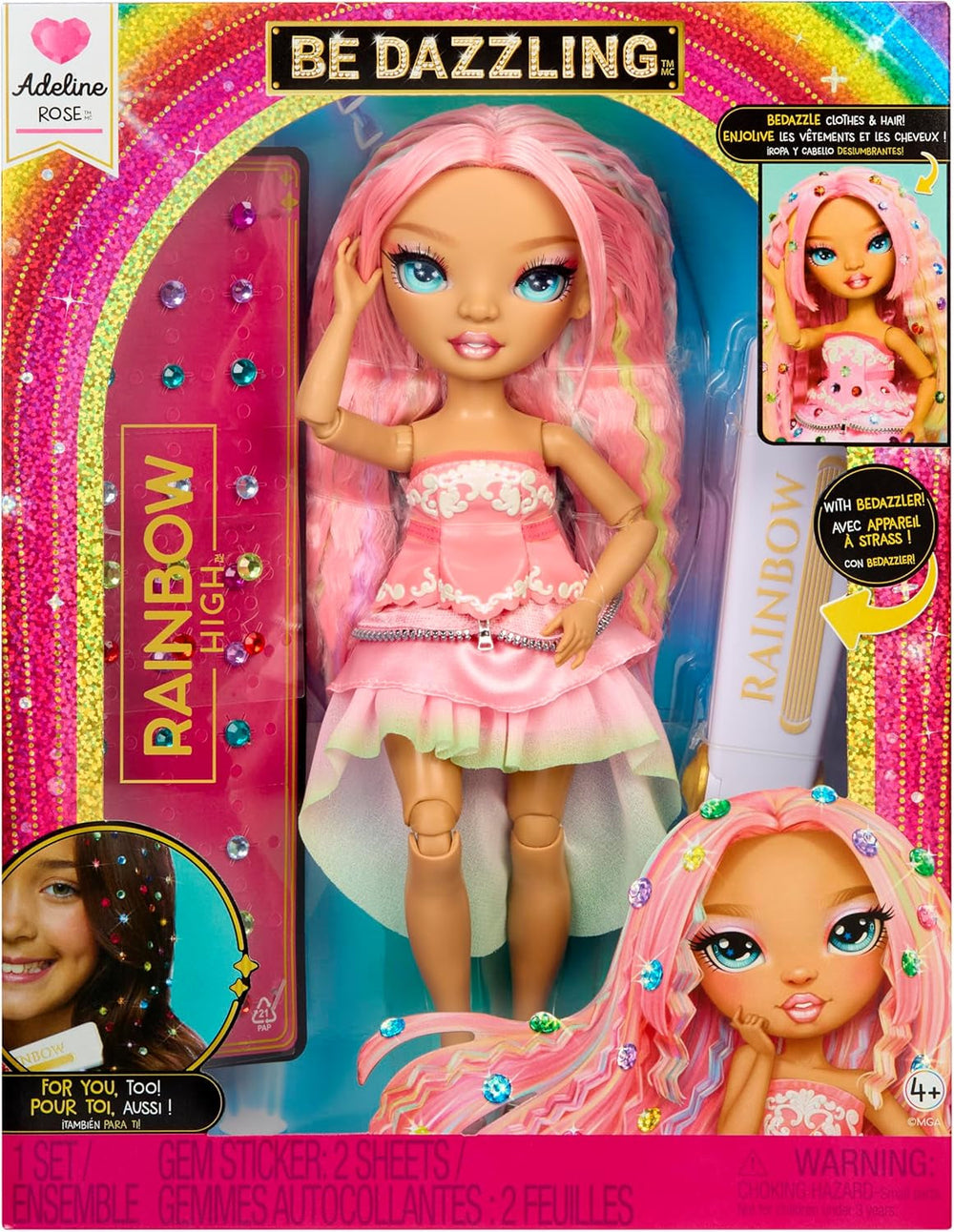 Rainbow High Be Dazzling – Adeline Rose – Rosa 28 cm Modepuppe mit Verzierungswerkzeug, Funkelnden Schmucksteinen und Styling-Accessoires