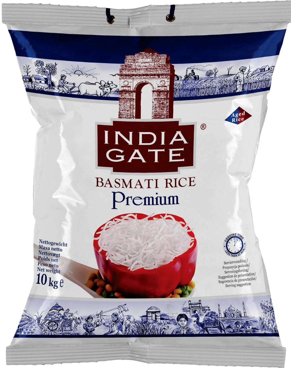 INDIA GATE Premium Basmati Rice – Aromás, finom hosszú szemű rizs Indiából, finom hosszú szemű (1 x 500 g)