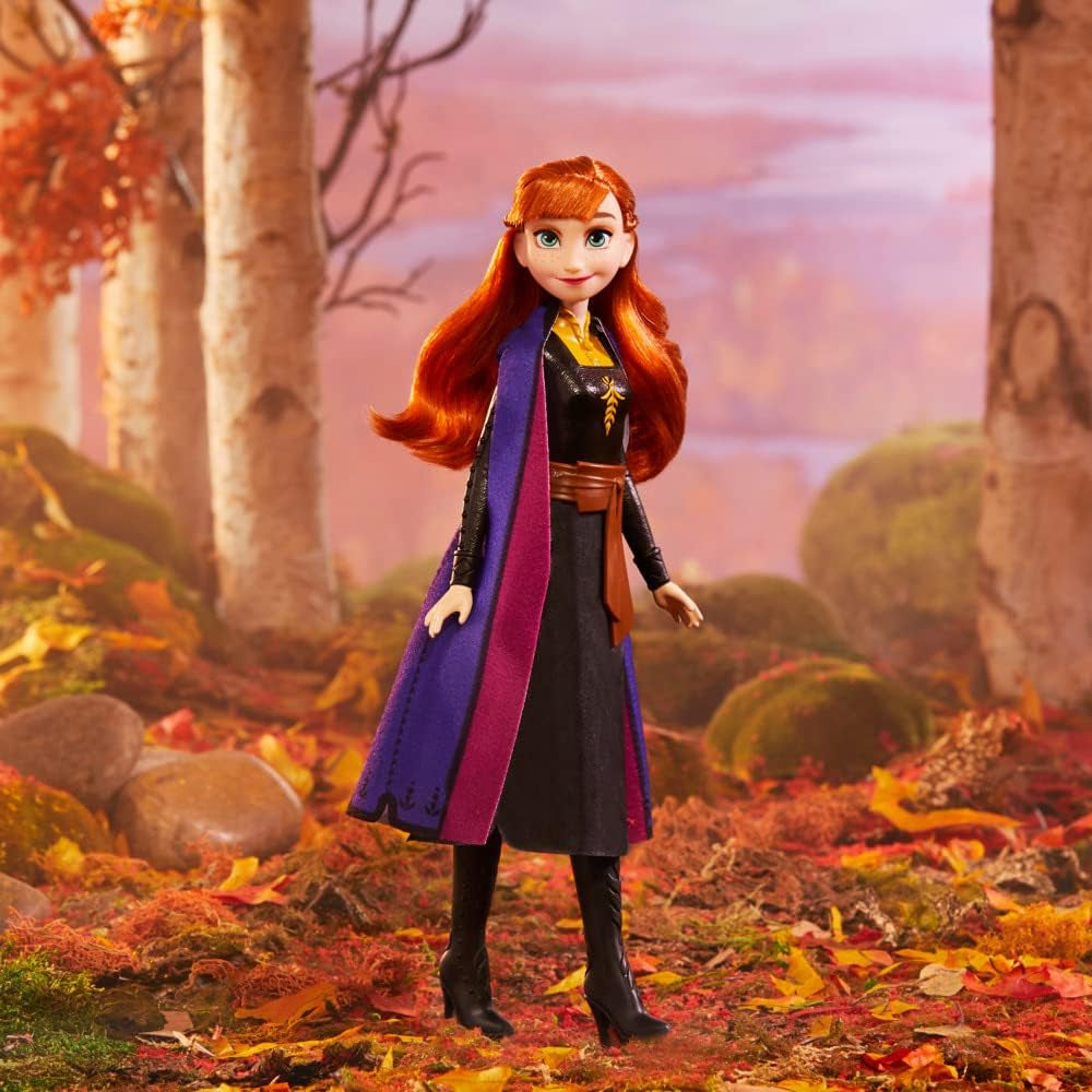 Disney Die Eiskönigin 2 Schimmerglanz Anna Modepuppe, Rock, Schuhe und Lange rede Haare, für Kinder ab 3 Jahren