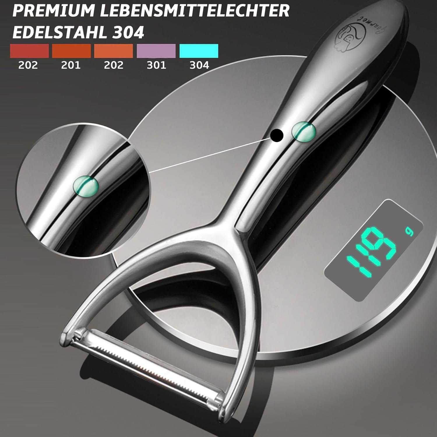 Prémium rozsdamentes acél gyümölcs- és zöldséghámozó Naty Shop hámozó