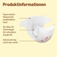 Amazon Ultra Dry pelenkák, 1-es méret (2-5 kg) - Havi doboz, fehér, 96 darab (2 db 48 db-os csomag) (korábban Mama Bear márka, azonos termék)