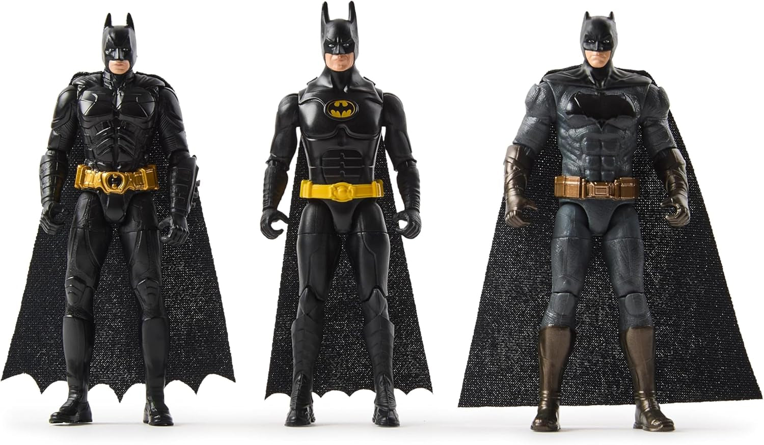 Set Ultimate Batman cu 3 figurine Batman (10 cm) din filmele Batman Returns, The Dark Knight și Batman V. Superman. De la 3 ani Action figures Naty Shop