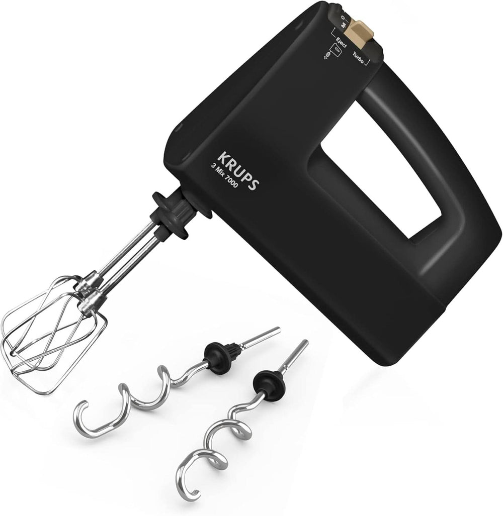 Krups 3Mix 7000 Handmixer 60 Jahre Special Edition, 500 Watt, Knet- Und Rührhaken Aus Edelstahl, Langes Netzkabel, Zubehörtasche, F6085811, Schwarz/Kupfer Kitchen Naty Shop 3 Mix 7000 F608