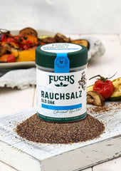 Fuchs Gewürze - Rauchsalz "Old Oak" - über Eichenholz geräuchert, rauchiger Gesmack für Grillfleisch oder Fisch - natürliche Hozzávaló - 100 g wiederverwendbarerben, recyclebarer Dózis